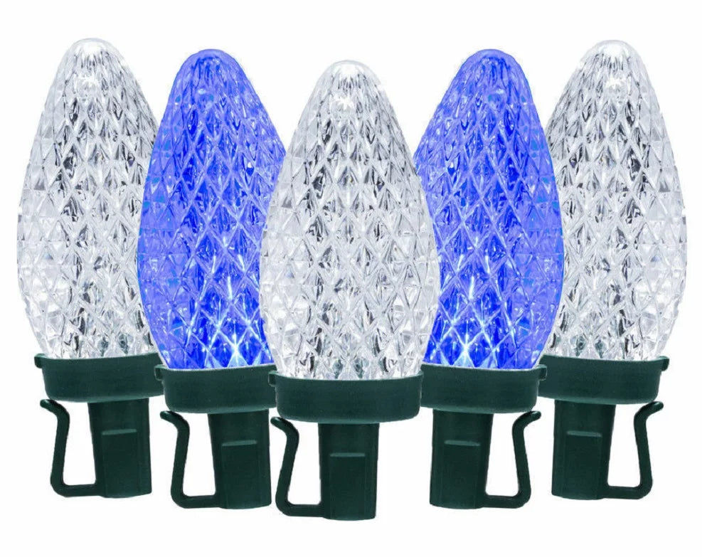 GE Color Choice 50 LED Dual Color C-9 Lights Multi Function 32.6 ft Blue/Cool Ivory