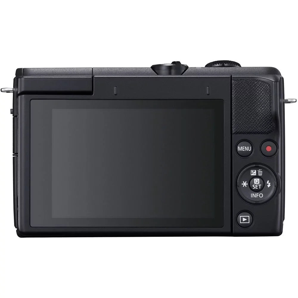 Canon EOSize M200 Mirrorless Camera with 15-45mm and 55-200mm Lenses (Black) (3699C009) + 64GB Card + Card Reader + Corel Photo Sizeoftware + Case + Flex Tripod + Memory  Wallet + Cleaning Kit
