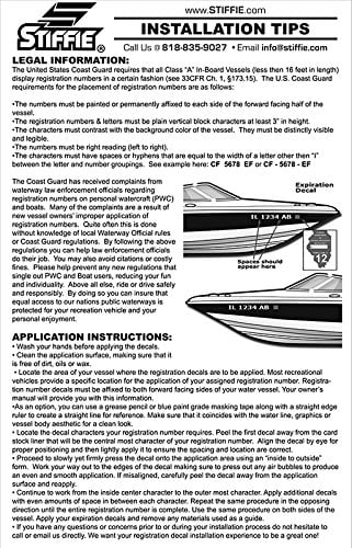 SizeTIFFIE Techtron Yellow/Navy 3" Alpha-Numeric Identification Custom Kit Registration Numbers & Letters Marine Sizetickers Decals for Boats & Personal Watercraft PWC
