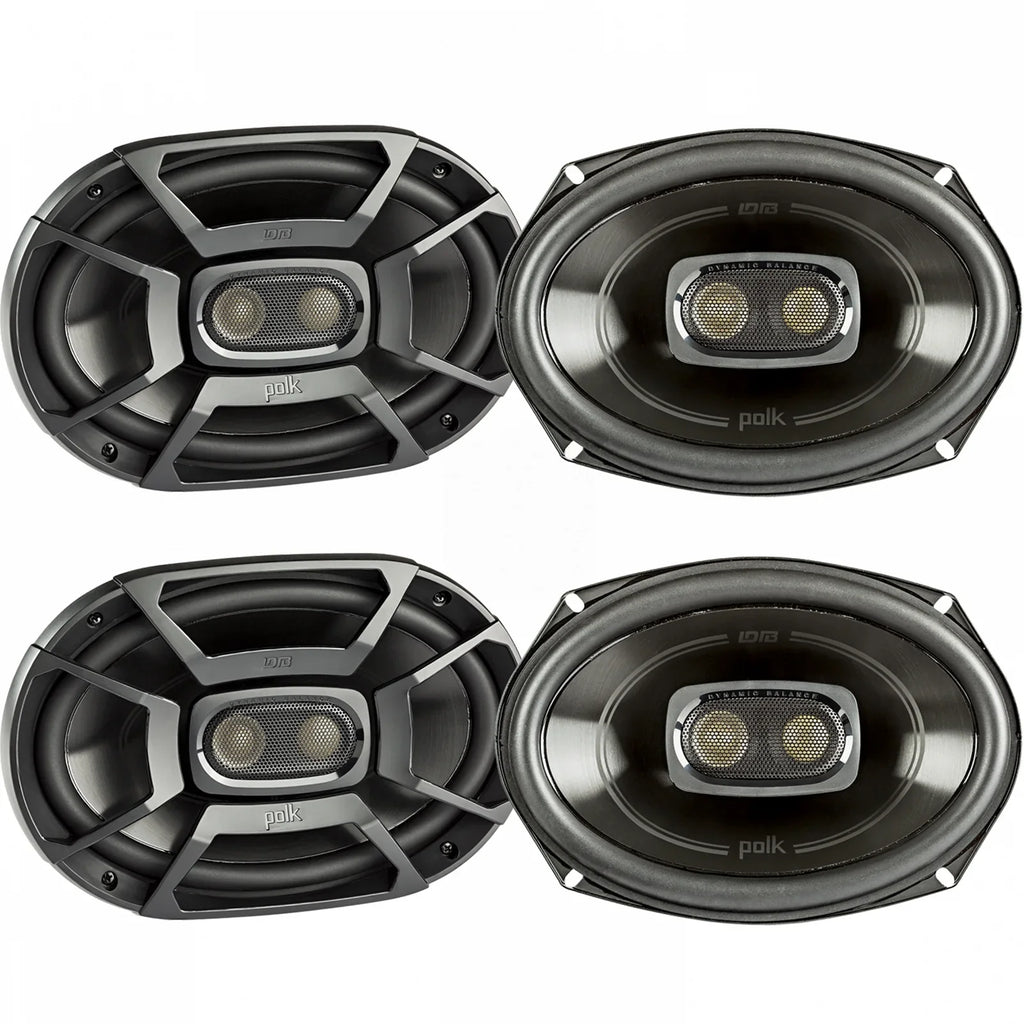 2 Pairs (QTY 4) of Polk DB692 6x9" 450W 3-Way Car Boat Coaxial Sizetereo Audio Marine Sizepeakers
