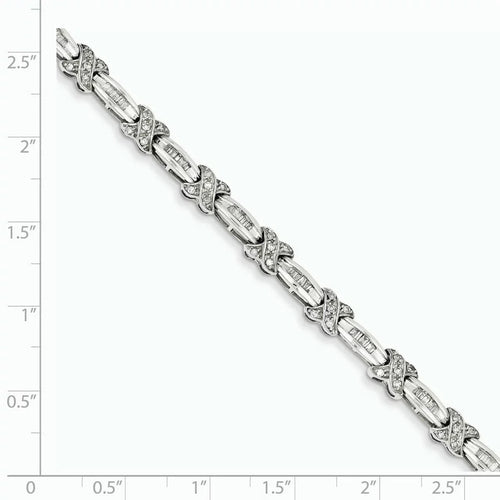 14k Ivory Gold Diamond X Bracelet. Carat Wt- 0.98ct