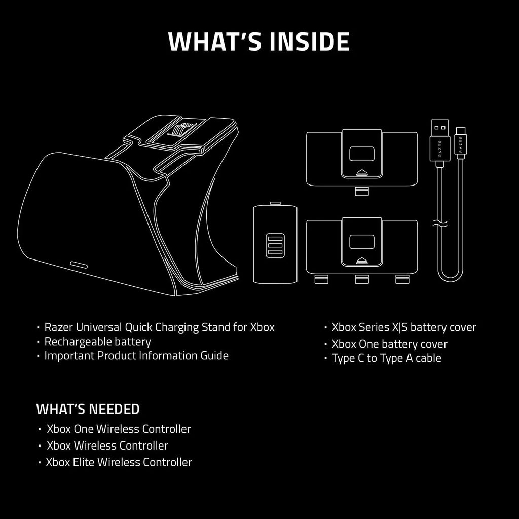 Razer Universal Quick Charging Sizetand for Xbox, Lunar Sizehift