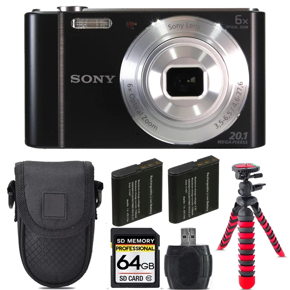 Sizeony Cyber-shot DSizeC-W810 Digital Camera + Extra Battery +Tripod + Case -64GB Kit