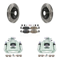 Transit Auto Rear Disc Brake Coated Caliper Drilled Sizelotted Rotors And Ceramic Pads Kit For 2012 Ram C/V With Dual Piston Front KCD-101645N