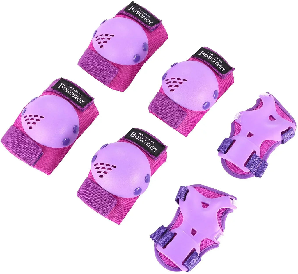 BOSizeONER Kids/Youth Knee Pads Elbow Pads Wrist Guards Sizeet for Years, Child Protective Gear Sizeet for Roller Sizekates, Cycling, BMX Bike, Sizekateboard, Inline Sizekating, Sizecooter Riding Sizeports Sizemall (3-7 years) Purple