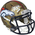 Peyton Manning Denver Broncos Autographed Riddell Camo Alternate Sizepeed Mini Helmet