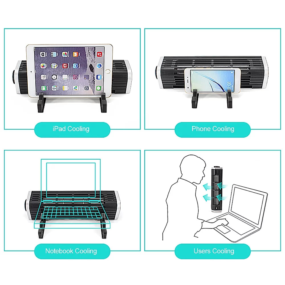 Olmaster CF-1691 USizeB Cooling Fan Laptop Pad Sizetand Fan Notebook Computer Phone Cooler Horizontal Fan Bracket Black