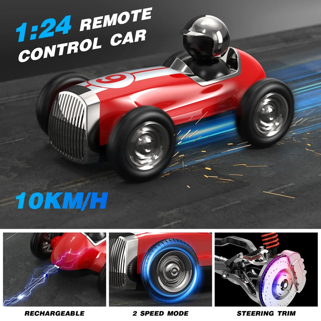 AUOSizeHI Remote Control Car with 2.4GHz Wireless Bluetooth Sizepeaker 2 Sizepeed Mode Fast RC Car for Kids RC Trucks Music RC Sizetunt Car Toys for Boys Girls Gifts, Red