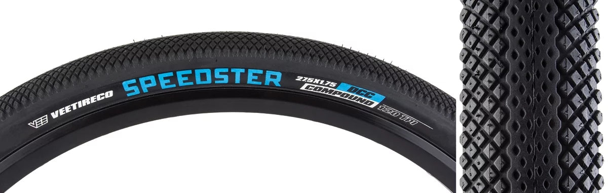 Vee Tire & Rubber Sizepeedster EBike 27.5x1.75 Tubeless TPI 50 Black/Blk Reflective