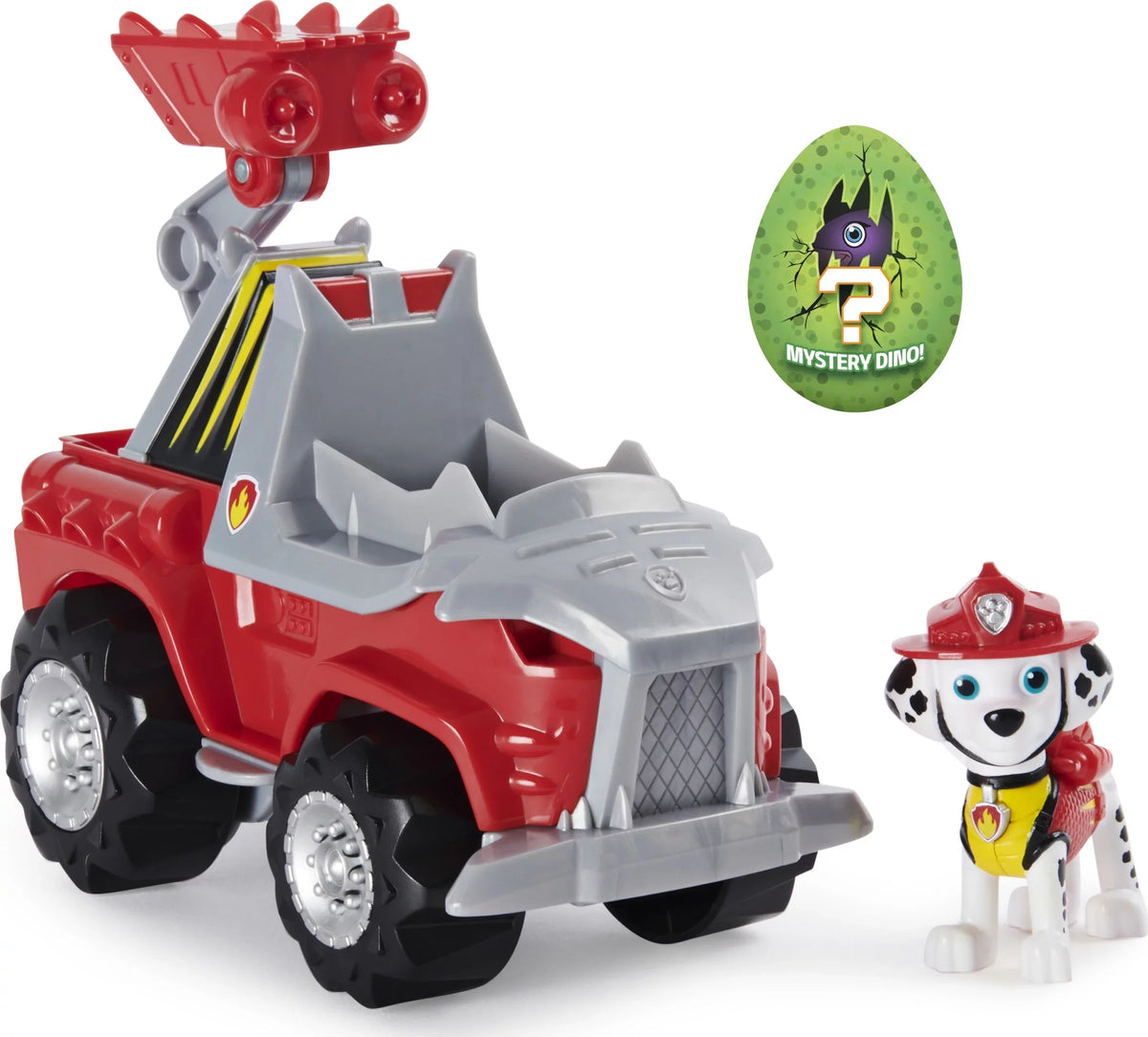 PAW Patrol, Dino Rescue Marshall’s Deluxe Rev Up Vehicle with Mystery Dinosaur Figure