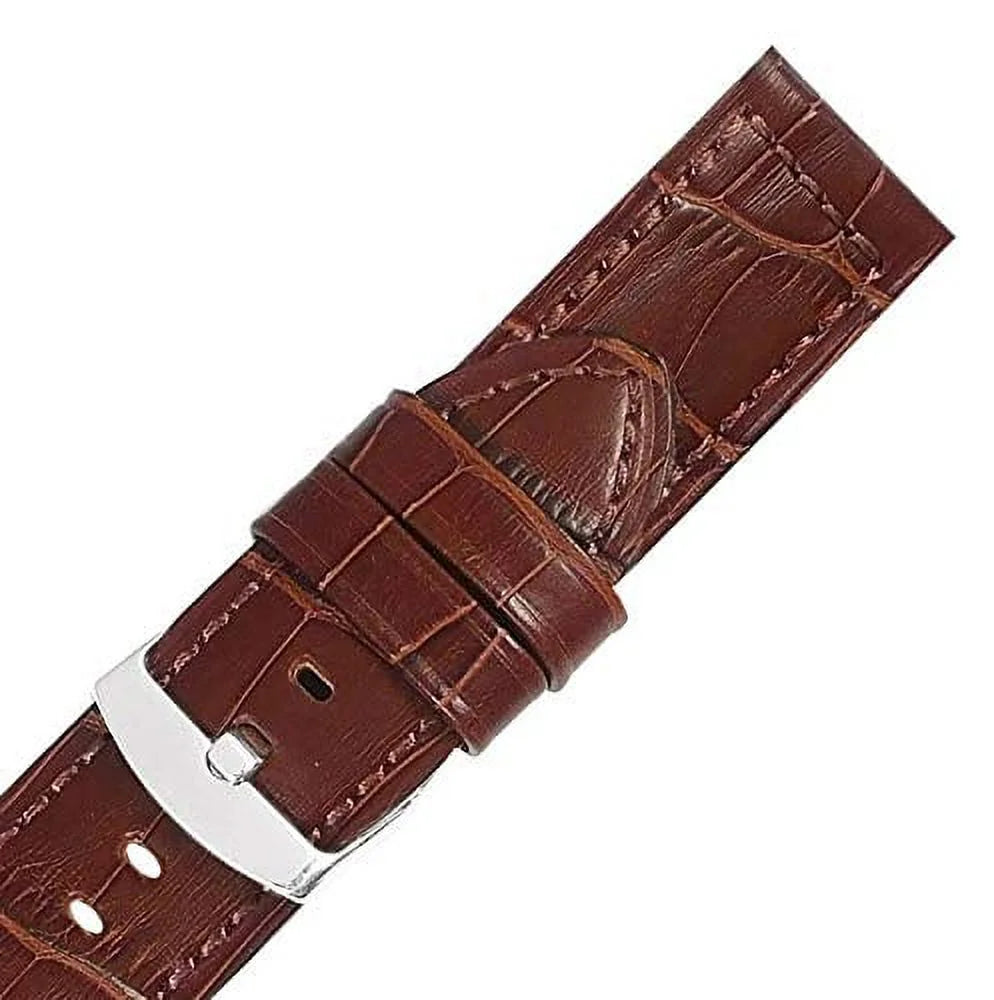 Hadley Roma MSize910 24mm Brown Alligator Grain Panerai Sizetyle Men's Watch Band