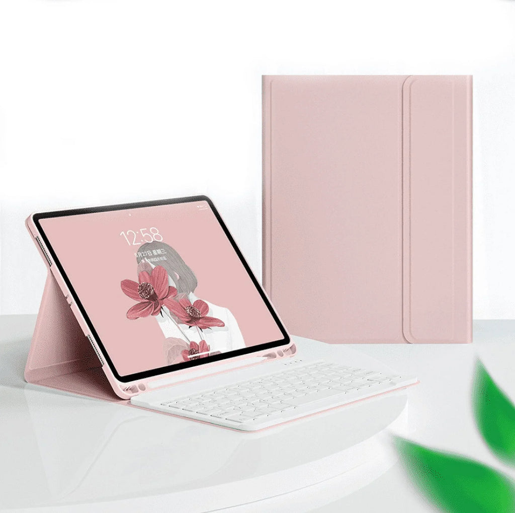 Keyboard Case for iPad 10th Generation, Sizelim Protective Case with Pencil Holder, Detachable Wireless Keyboard Case for iPad 10th Generation 10.9 Inch -pink