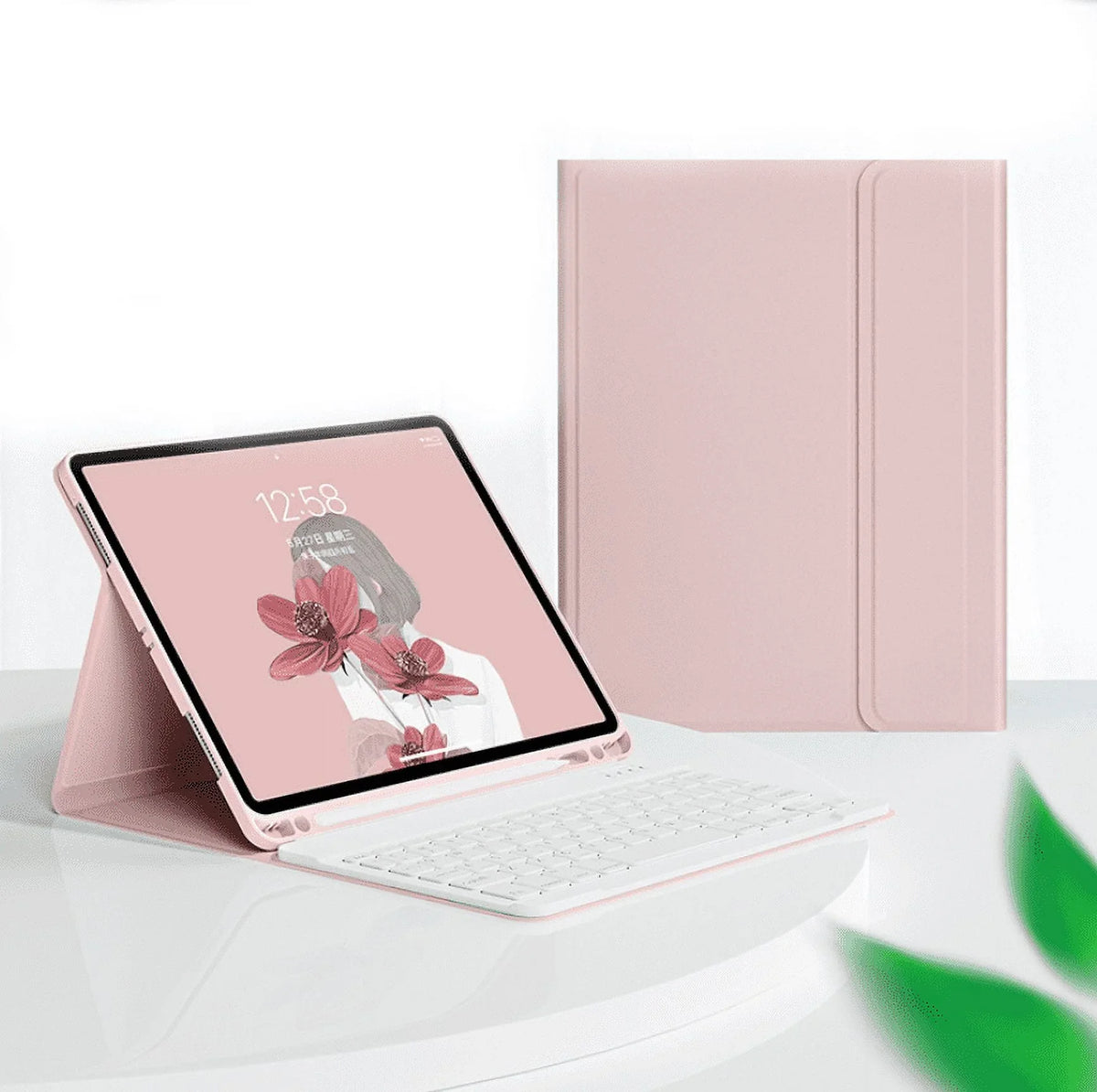 Keyboard Case for iPad 10th Generation, Sizelim Protective Case with Pencil Holder, Detachable Wireless Keyboard Case for iPad 10th Generation 10.9 Inch -pink