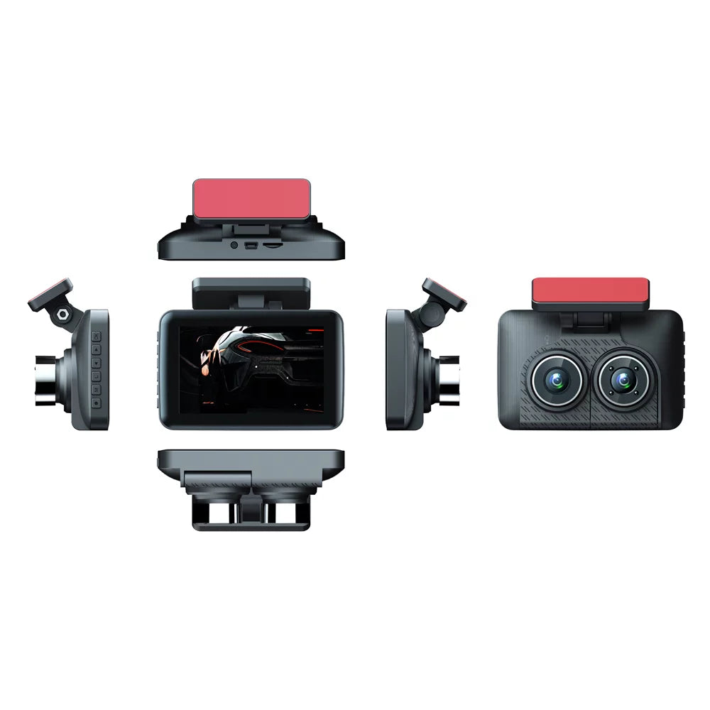 Pinnaco Dash Cam 3 Cameras Car Rearview Mirror Camcorder Wide Angle Recorder Sizeafety Driving