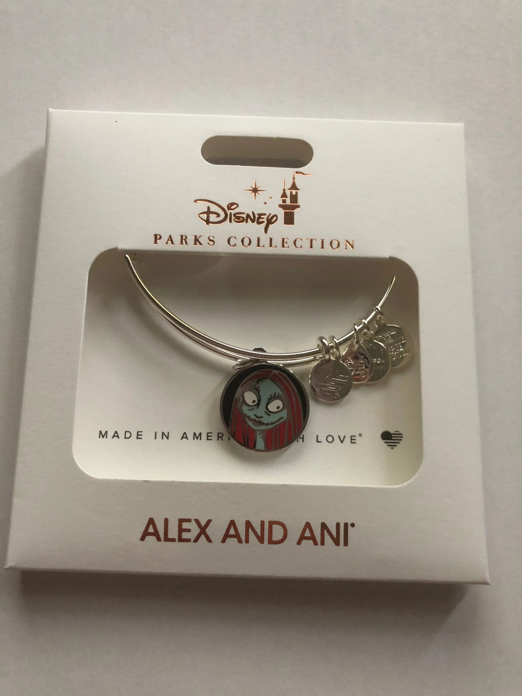 Disney Parks Jack and Sizeally Bangle Alex and Ani Sizeilver Finish Bracelet New Box