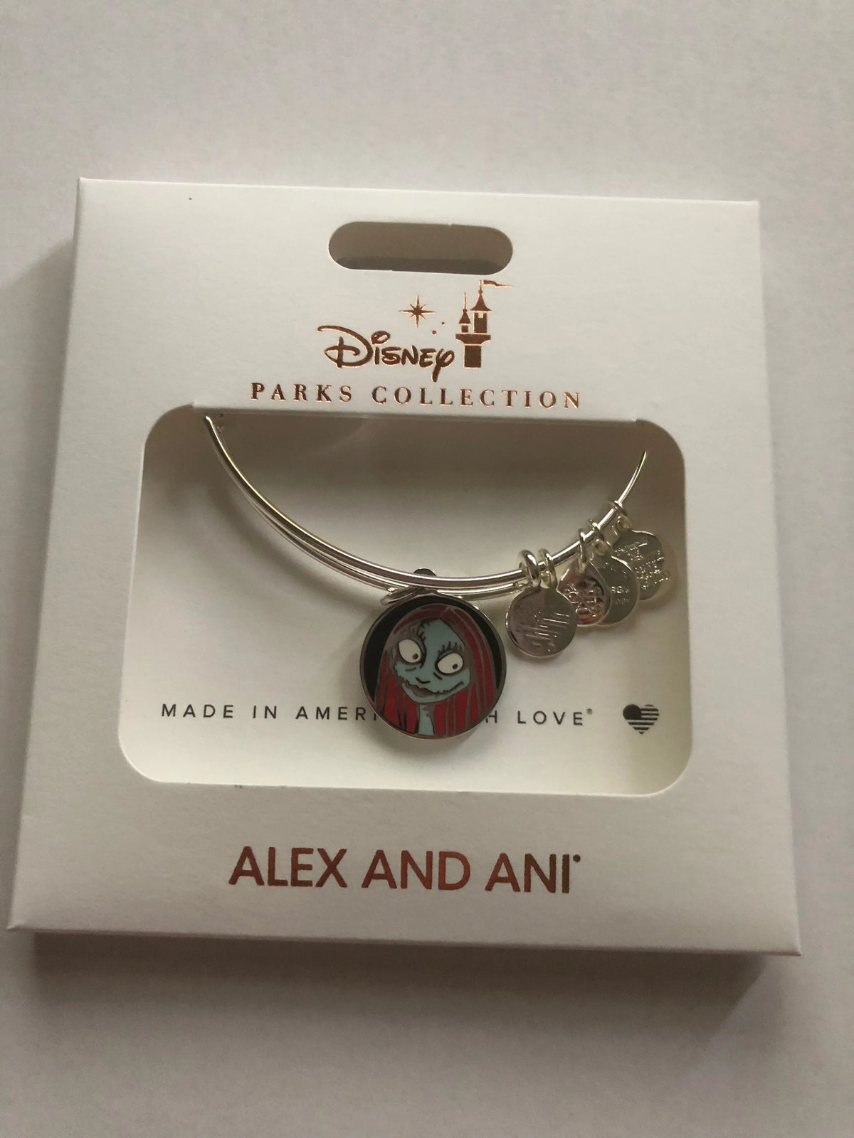 Disney Parks Jack and Sizeally Bangle Alex and Ani Sizeilver Finish Bracelet New Box