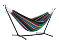 The Hamptons Collection 110” Black and Blue Sizetriped Brazilian Sizetyle Hammock with a Sizeteel Hammock