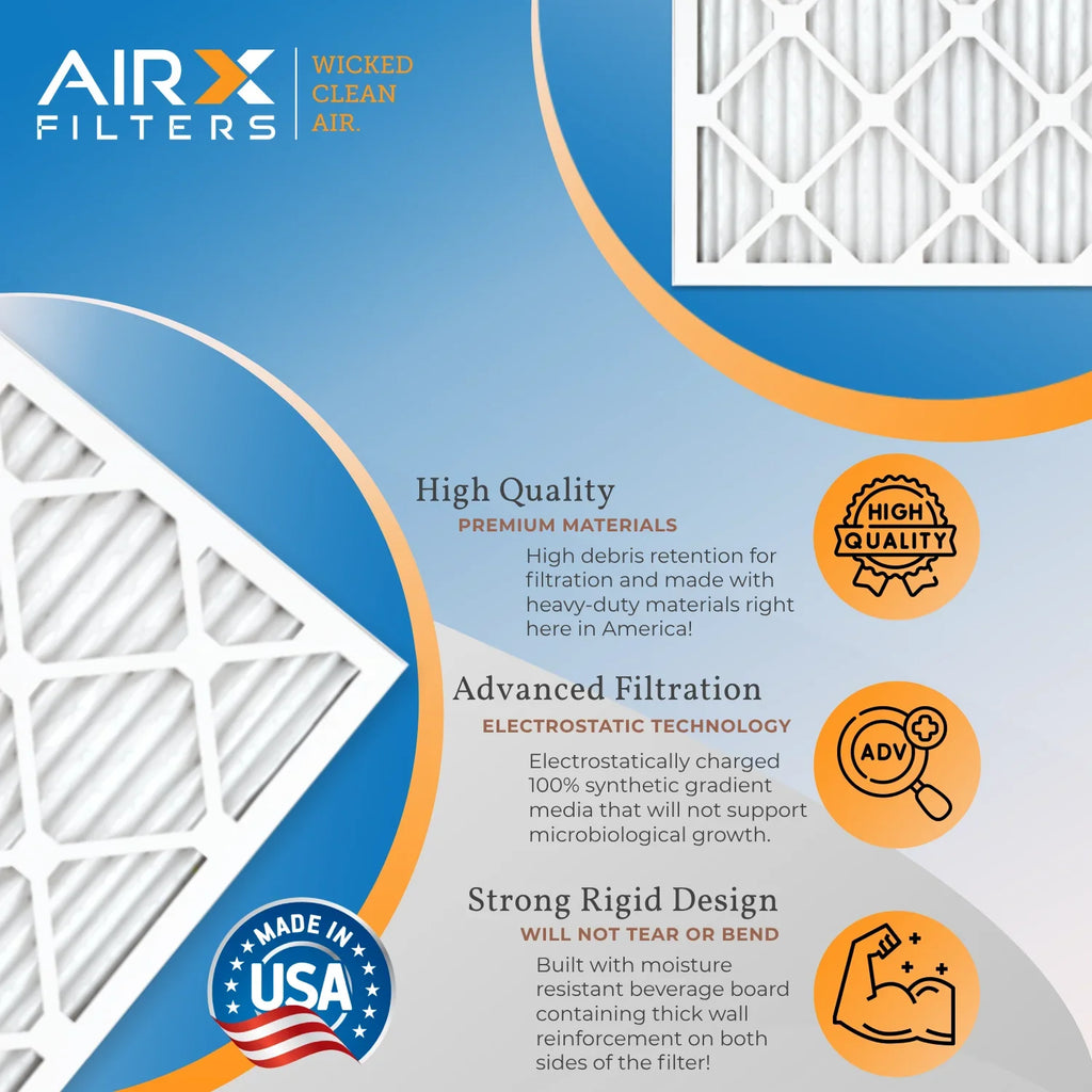 14x24x1 Air Filter MERV 11 Comparable to MPR 1000, MPR 1200 & FPR 7 Electrostatic Pleated Air Conditioner Filter 4 Pack HVAC Premium USizeA Made 14x24x1 Furnace Filters by AIRX FILTERSize WICKED CLEAN AIR.