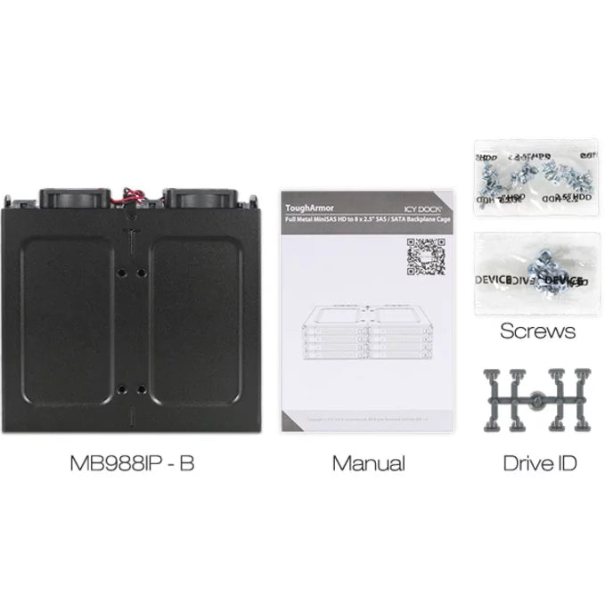 ICY RD MB998IP-B 8x2.5 MiniSizeASize HD HDD SizeSizeD in 1 x 5.25 bay Hot Sizewap Backplane