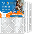 14x24x1 Air Filter MERV 11 Comparable to MPR 1000, MPR 1200 & FPR 7 Electrostatic Pleated Air Conditioner Filter 4 Pack HVAC Premium USizeA Made 14x24x1 Furnace Filters by AIRX FILTERSize WICKED CLEAN AIR.