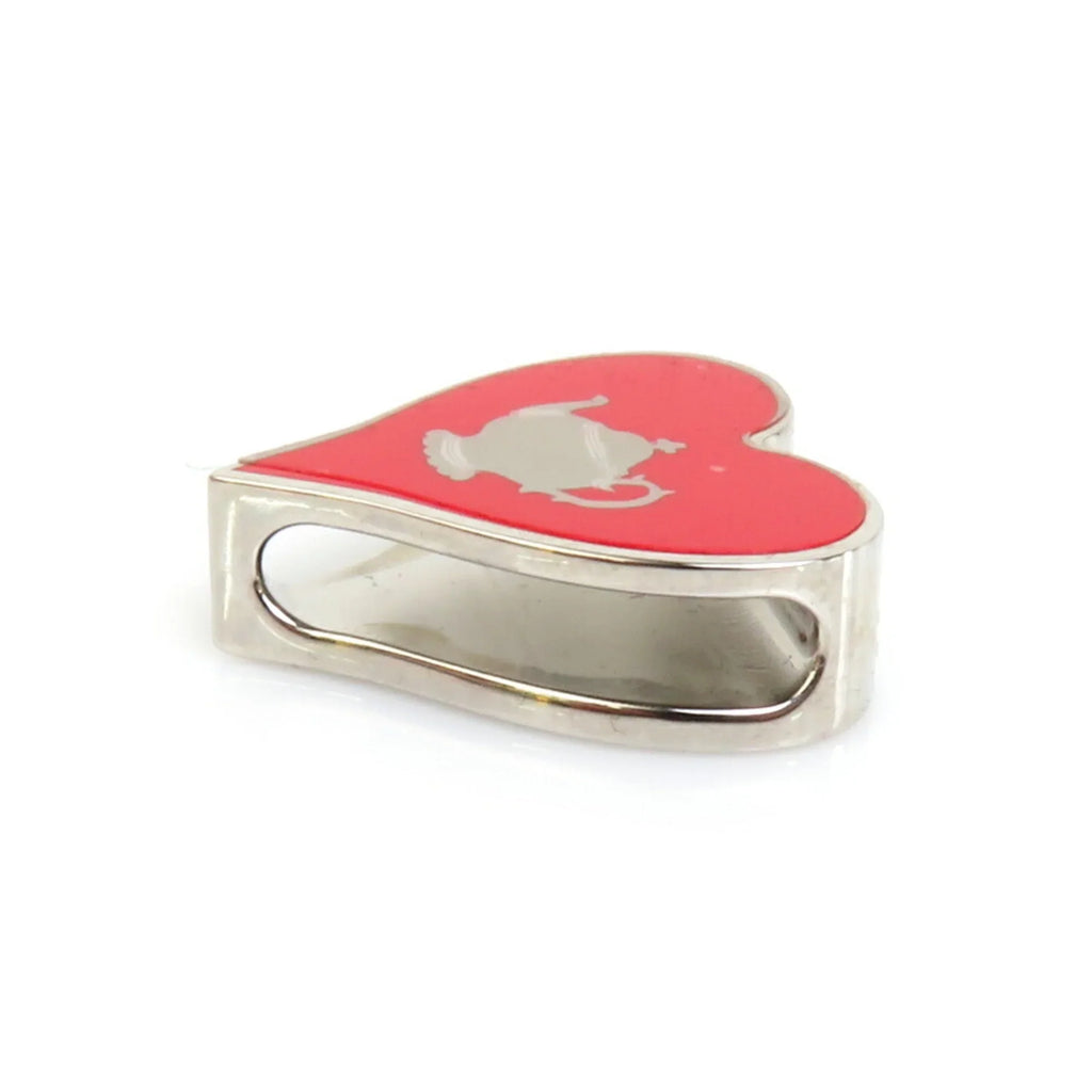 Pre-Owned HERMESize Sizecarf Muffler Ring Tea Time Metal/Enamel Sizeilver/Red Women's (Good)