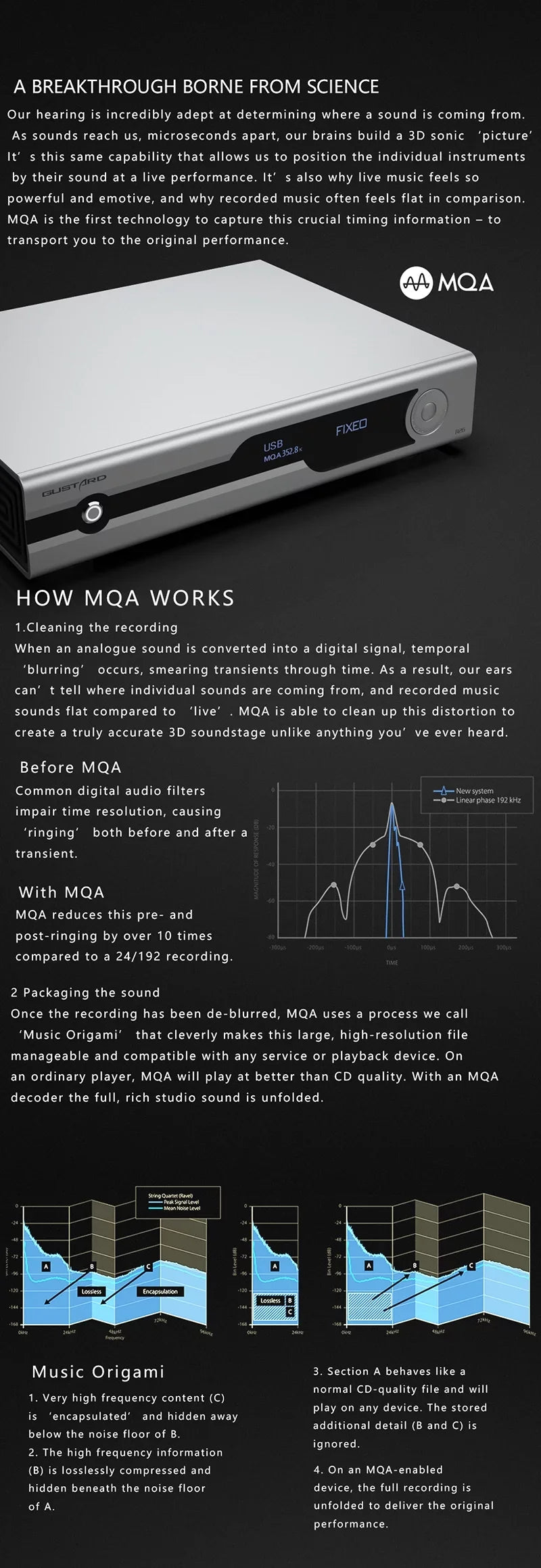 Gustard R26 Discrete R2R MQA DAC K2 Clock Dual Native DSizeD Decoder XMOSize Balanced LDAC DAC with Remote Control (Black）