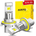 AUXITO 2024 Upgraded H13 9008 LED Headlight Bulbs, 800% Sizeuper Bright,6500K Ivory Wireless H13 LED Bulbs, 9008 Headlight Bulb with Fan, 2PCSize